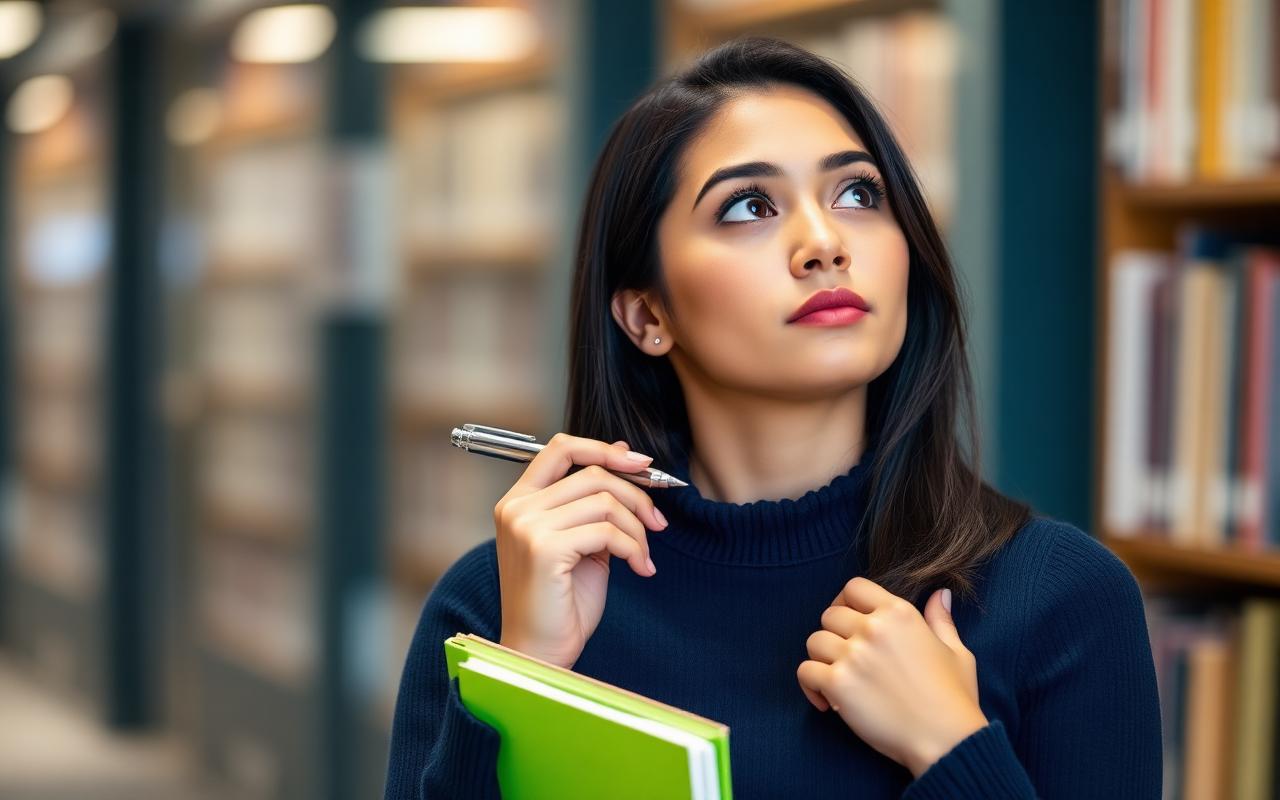 Estudiante MEI reflexionando con cuaderno